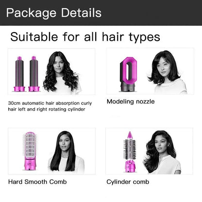 Generic 5 In 1 Hot Air Brush Hair Curler Set - Grey